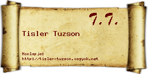 Tisler Tuzson névjegykártya